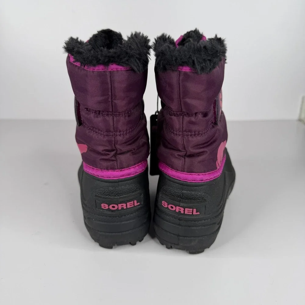 Sorel‎ Snow Commander Boots Girls Size 11 Purple Insulated Faux Fur Winter
